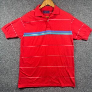 Vintage Polo Shirt Mens Large Y2K 90s Made in USA Striped Short Sleeve